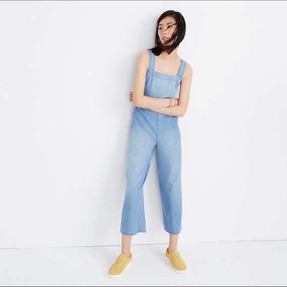 Madewell Pants - Madewell Denim Apron Bow-Back Jumpsuit